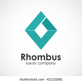 Rhombus of luxury square abstract vector and logo design.