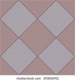 Rhombus in monochrome pattern, seamless vector background.
