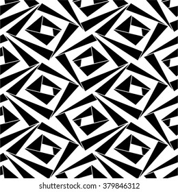Rhombus in monochrome pattern, triangle seamless vector background.