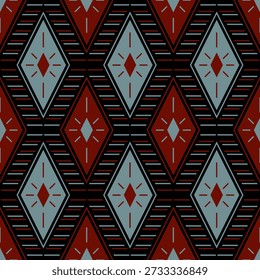 Rhombus Motiv Argyle Stoffdruck Vektor nahtloses Muster Folk Design. Patchwork trendy Geo Ornament. Böhmische Rhombus formt Textur. Umhüllung oder Teppich Tapisserie Innenmuster.