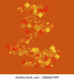 Rhombus orange minimal geometric cover template of isolated elements.Future geometric cover rhombus orange. Used as print, card, backdrop, template, texture, background, wallpaper, banner, border