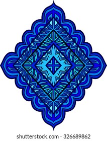 Rhombus with ornament. Decorative element for design. Vector.