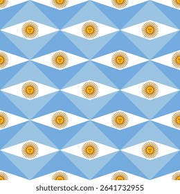 rhombus pattern of argentina flags. geometric background for decoration. vector illustration
