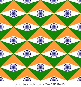 rhombus pattern of india flag. geometric background for decoration. vector illustration