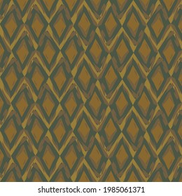 Rhombus pattern, made in black, brown and gold. Harlequin motif.