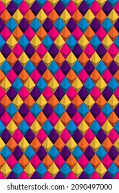 Rhombus pattern on colorful gradient background. Abstract design template for Brochure, Flyer, Poster, leaflet, Annual report, Book cover. Vector illustration