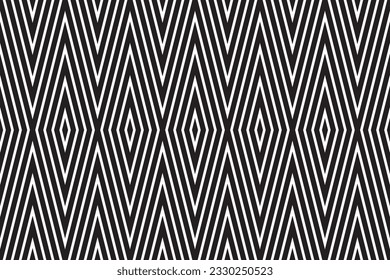 Rhombus pattern vector. Design ethnic style white on black background. Design print for illustration, texture, textile, wallpaper, background. Set 1