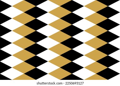 Rhombus pattern of white, black and camel colors