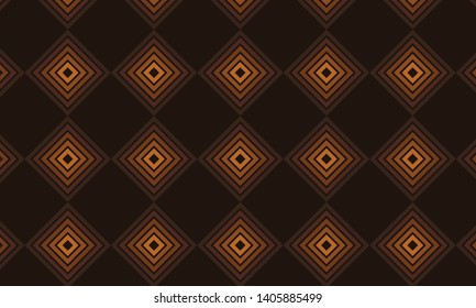 Rhombus Patterns Isolated on Dark Brown Background. Vector EPS 10