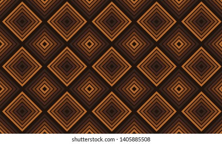 Rhombus Patterns Isolated on Dark Brown Background. Vector EPS 10