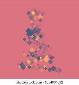 Rhombus pink minimal geometric cover template of isolated elements.Future geometric template rhombus pink. Used as print, card, backdrop, template, texture, background, wallpaper, banner, border