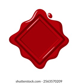 Rhombus red wax seal vector illustration