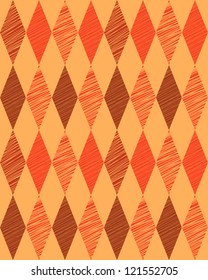 Rhombus retro background. Vector Illustration. Orange and Brown