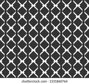 Rhombus seamless ornament pattern with net structure. Geometric monochrome abstract backgrounds suitable for tile and wallpaper motifs.