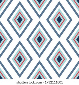 Rhombus seamless pattern. Colorful geometric pattern. Abstract background polygon. Vector illustration. Trendy repeating texture. Elegant ornament. Modern design paper, wallpaper, textile, cloth.