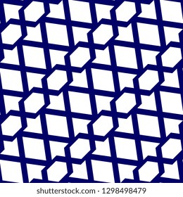 Rhombus seamless pattern with geometric abstract lines background trendy design of illusion art vector illustration for fashion textile print and wrapping.