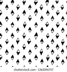 Rhombus seamless pattern hand drawn elements. There is the swatch in the panel.