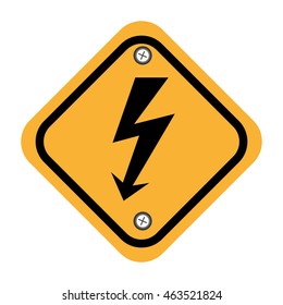 rhombus security yellow sign vector illustration design