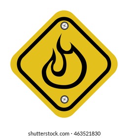 rhombus security yellow sign vector illustration design