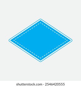 Rhombus Shape with Blue Color. Second Style Label Icon. High Quality Vector Icon. Editable Vector