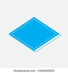 Rhombus Shape with Blue Color. Third Style Label Icon. High Quality Vector Icon. Editable Vector