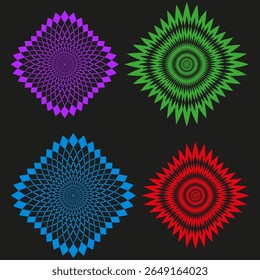 Rhombus shape collection. Bright geometric forms. Modern abstract pattern. Vector vibrant art.