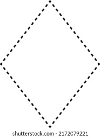 Rhombus shape dashed symbol vector icon for creative graphic design ui element in a pictogram illustration