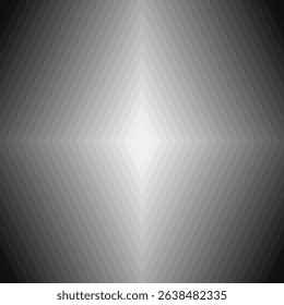 Rhombus shape gradient. Gradation design. Light center. 3D illusion.