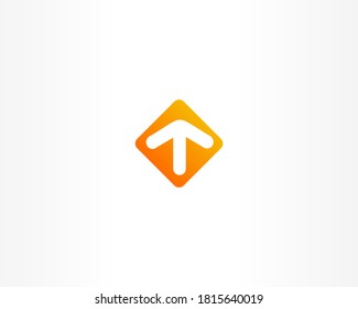 Diseño de logotipo de icono de forma de Rhombus con símbolo de flecha arriba