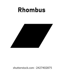 Rhombus-Form für Kinder. 2D-Form-Symbol von Rhombus. Eigenschaften von Rhombus in der Mathematik. Geometrische Form. Wissenschaftsunterricht für den Unterricht.