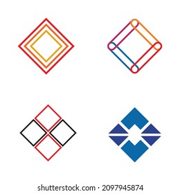 Rhombus shape pattern icon vector logo design