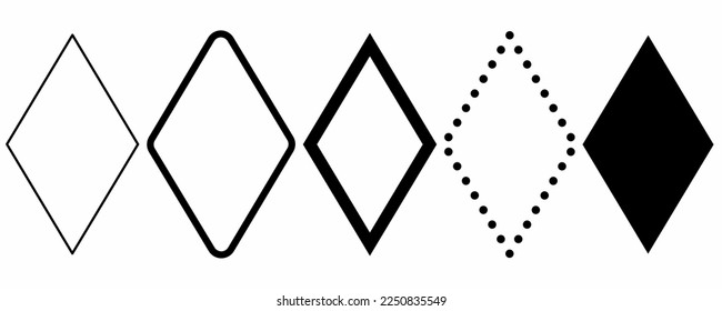 rhombus shape set isolated on white background