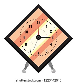 rhombus shaped clock on white background
