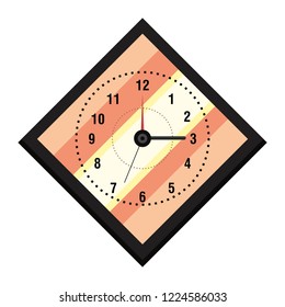 rhombus shaped clock on white background