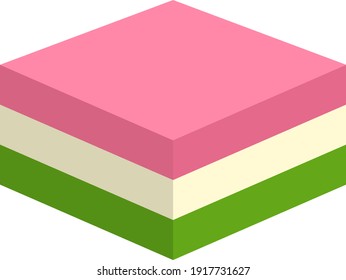 A rhombus shaped mochi isolated vector illustration.