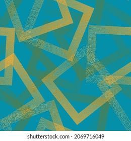 Rhombus shapes of dots geometric vector seamless pattern. Geometric repeat background with dots texture. Gradient squares of chevron dots seamless ornament. Fabric print. Dynamic pattern