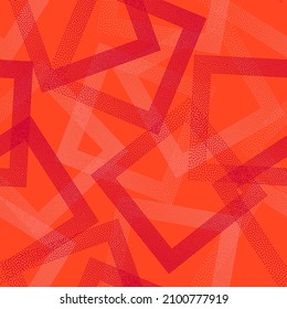 Formas de Rhombus de los puntos vectores geométricos sin costura. Fondo geométrico de baldosas con textura de puntos. Rhombus gradiente de puntos de semitono sin fisuras. Estilo de puntillismo. Patrón de brillo
