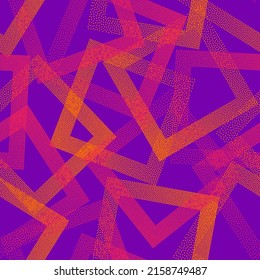 Rhombus shapes of dots geometric vector seamless pattern. Geometric tileable background with dots texture. Gradient rhombus of halftone dots seamless ornament. Simple shapes grid. Flat pattern