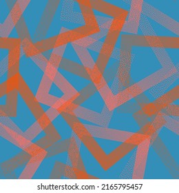 Rhombus shapes of dots geometric vector seamless pattern. Geometric repeat background with dots texture. Gradient squares of chevron dots seamless ornament. Wallpaper print. Cool pattern