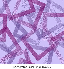 Rhombus shapes of dots geometric vector seamless pattern. Geometric infinite background with dots texture. Gradient rhombus of halftone dots seamless ornament. Wrapping paper. Hipster pattern