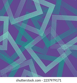 Rhombus shapes of dots geometric vector seamless pattern. Geometric repeat background with dots texture. Gradient rhombus of halftone dots seamless ornament. Simple shapes grid. Urban pattern