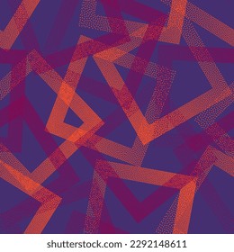 Rhombus shapes of dots geometric vector seamless pattern. Geometric repeat background with dots texture. Gradient rhombus of halftone dots seamless ornament. Wrapping paper. Hipster pattern