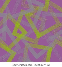 Rhombus shapes of dots geometric vector seamless pattern. Geometric periodic background with dots texture. Gradient rhombus of halftone dots seamless ornament. Pointillism style. Fancy pattern