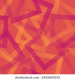 Rhombus shapes of dots geometric vector seamless pattern. Geometric repeat background with dots texture. Gradient rhombus of halftone dots seamless ornament. Textile print. Urban pattern