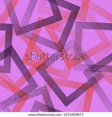Rhombus shapes of dots geometric vector seamless pattern. Geometric endless background with dots texture. Gradient squares of chevron dots seamless ornament. Simple shapes grid. Weird pattern