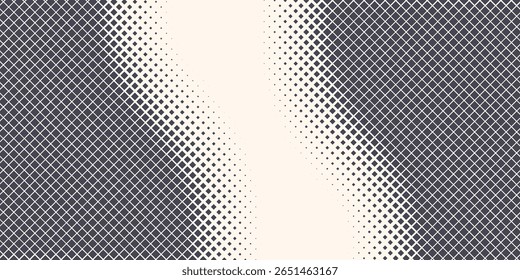 Rhombus Shapes Vector Abstract Geometric Technology Oscillation Wave Isolated on Light Background. Halftone Rectangles Retro Simple Pattern. Minimal 80s Style Dynamic Tech Wallpaper