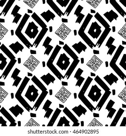 Rhombus simple seamless pattern hand drawn, vector.