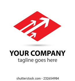 Rhombus square sign arrow logo 