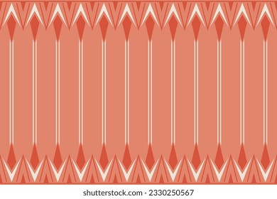 Rhombus and stripe pattern vector. Design ethnic style white and red on light red background. Design print for illustration, texture, textile, wallpaper, background. Set 13