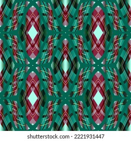 Rhombus striped Seamless pattern. Buffalo Plaid check patterns. Lumberjack buffalo plaid pattern vector on colorful background for fabric and textile printing, wrapping, prints. Endless 3d texture.